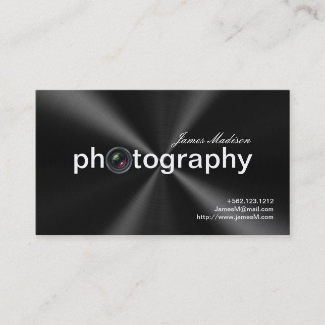 Elegant Metallic  Photogrpahy Business cards (Front)