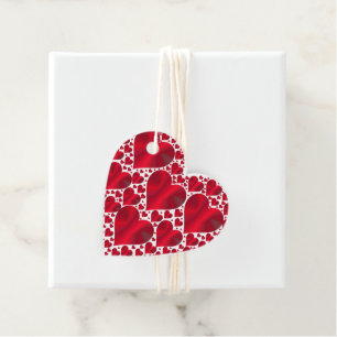 elegant metallic red hearts valentines stylish favour tags