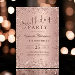 Elegant Metallic Rose Gold Glitter 18th Birthday  Invitation<br><div class="desc">Celebrate the big 1-8 with this Elegant Metallic Rose Gold Glitter 18th Birthday Invitation! This invitation features a shimmering metallic rose gold design with glitter accents that add a touch of glamour to the celebration. Perfect for marking the special milestone of turning 18, this chic and sophisticated invite sets the...</div>