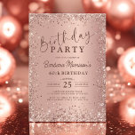 Elegant Metallic Rose Gold Glitter 60th Birthday  Invitation<br><div class="desc">Celebrate a milestone with this Elegant Metallic Rose Gold Glitter 60th Birthday Invitation! Featuring a shimmering rose gold design with a sophisticated metallic effect, this invitation sets the perfect tone for a chic and glamourous 60th birthday celebration. Ideal for an elegant soirée, dinner party, or festive gathering, this invitation adds...</div>