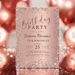 Elegant Metallic Rose Gold Glitter 70th Birthday  Invitation<br><div class="desc">Celebrate a fabulous milestone with this Elegant Metallic Rose Gold Glitter 70th Birthday Invitation! Designed with a stunning rose gold metallic finish and shimmering glitter accents, this chic and sophisticated invitation is perfect for an elegant dinner, glamourous party, or intimate gathering. Set the tone for an unforgettable 70th birthday celebration...</div>