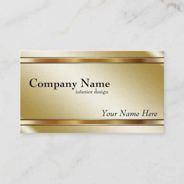 Elegant Metallic Shaded Gold Business Card (Front)