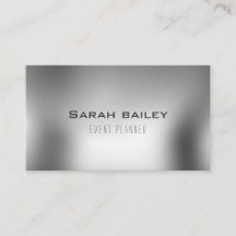 Elegant metallic silver business card