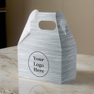 Elegant metallic silver favour box