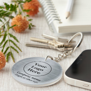 Elegant metallic silver key ring