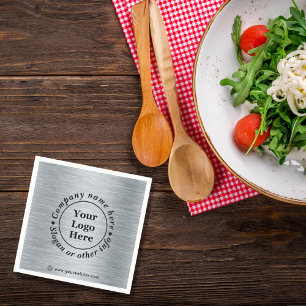 Elegant metallic silver napkin