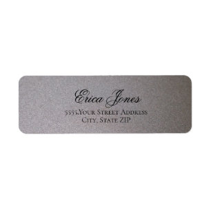Elegant Metallic Silver Return Address Label