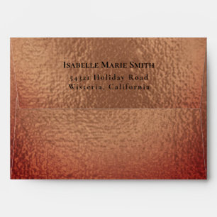 Elegant Metallic Tempered Burgundy Brown Wedding Envelope