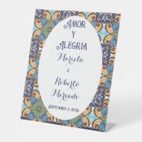 Elegant Mexican Floral Talavera Wedding Backdrop