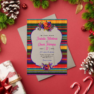 Elegant Mexican flowers acrylic wedding invitation