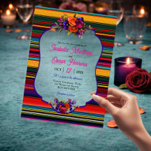 Elegant Mexican flowers acrylic wedding invitation
