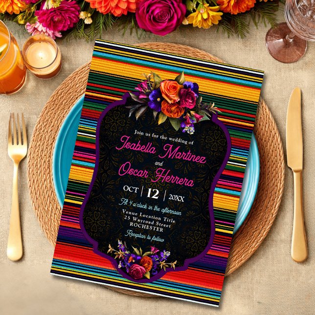 Elegant Mexican flowers wedding invitation (Creator Uploaded)