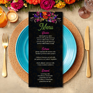 Elegant Mexican flowers wedding Menu