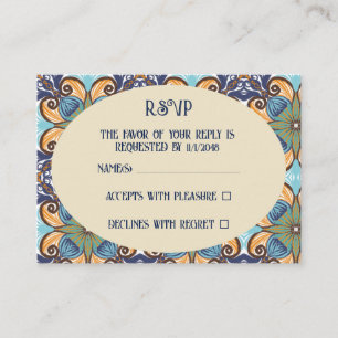 Elegant Mexican Talaveras RSVP Enclosure Card