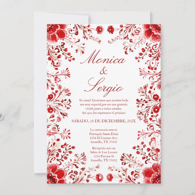 Elegant Mexican theme wedding Invitation (Front)