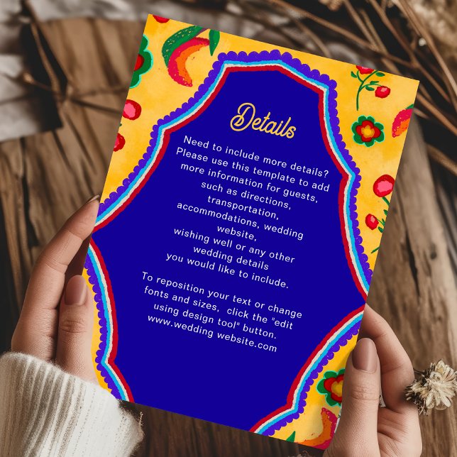 Elegant Mexican vibrant yellow blue Enclosure Card (Creator Uploaded)