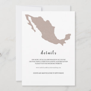 ELEGANT Mexico Wedding details Invitation
