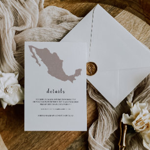 ELEGANT Mexico Wedding details Invitation