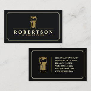 Elegant Micro Brewery Craft Beer Business Card