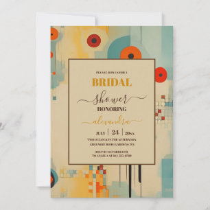 Elegant Mid Century Floral Bridal Shower Invitation