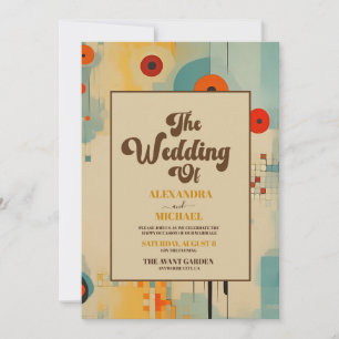 Elegant Mid Century Floral Wedding Invitation