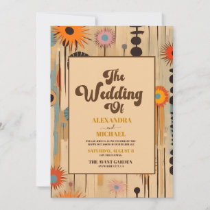 Elegant Mid Century Floral Wedding Invitation