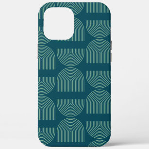 Elegant Mid Century Mod Arch Lines in Teal Blue   Case-Mate iPhone Case