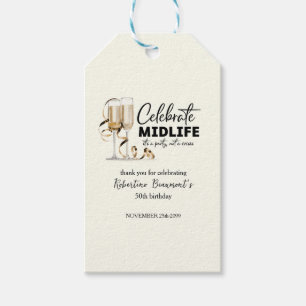 Elegant Midlife Celebration Glasses 50th Birthday Gift Tags