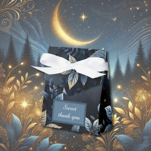 Elegant Midnight Blue and Gold Forest Wedding Favour Box