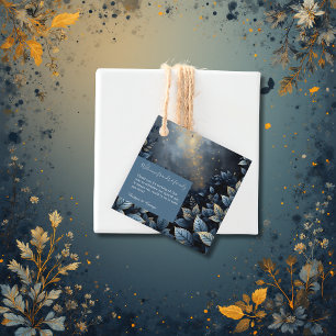 Elegant Midnight Blue and Gold Forest Wedding Favour Tags