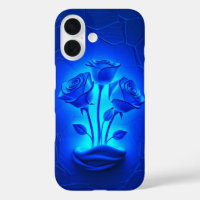 Elegant Midnight Blue Roses iPhone Case