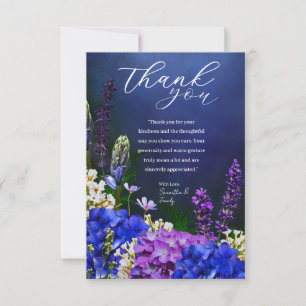 Elegant Midnight Floral Thank You Card