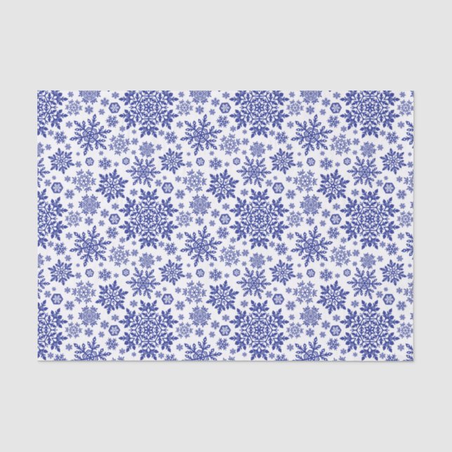 Elegant Midnight Snowflake (White) Tissue Paper (Front)