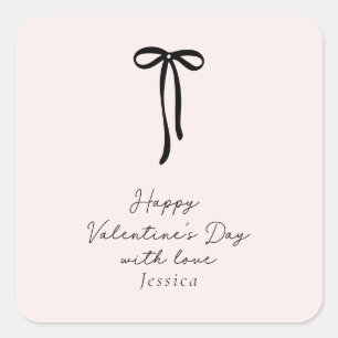 elegant milk pink Valentine's Day  Square Sticker