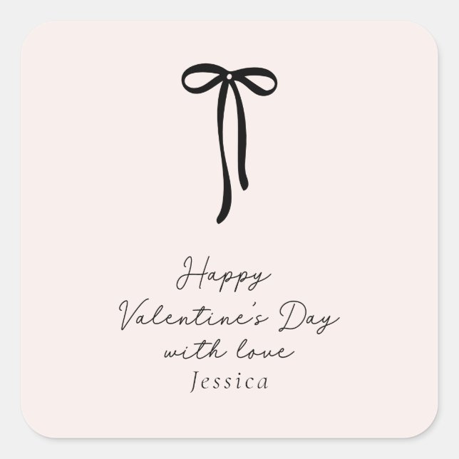 elegant milk pink Valentine's Day  Square Sticker (Front)