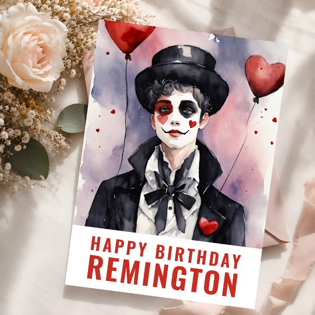 Elegant Mime Character Birthda Card (Creator Uploaded)