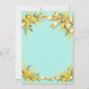 Elegant Mimosa Wedding Invitation|Tiffany Blue & G Invitation
