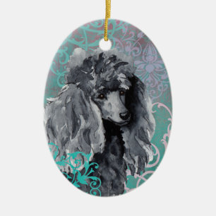 Elegant Miniature Poodle Ceramic Tree Decoration