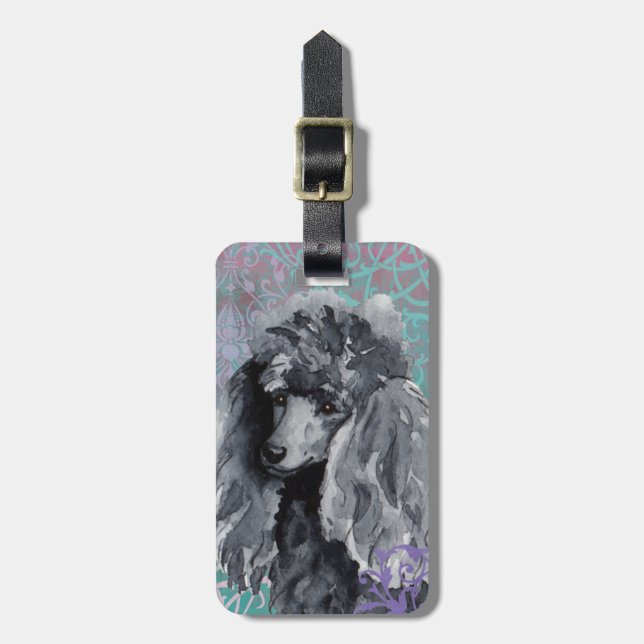 Elegant Miniature Poodle Luggage Tag (Front Vertical)