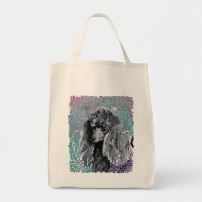 Elegant Miniature Poodle Tote Bag (Front)