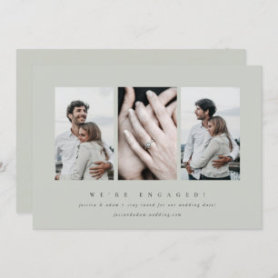 Elegant Minimal 3 Photo Engagement Announcement