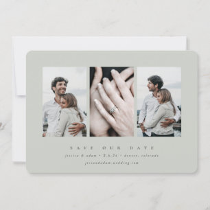 Elegant Minimal 3 Photo Save The Date