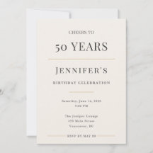 Elegant Minimal 50th Birthday Celebration