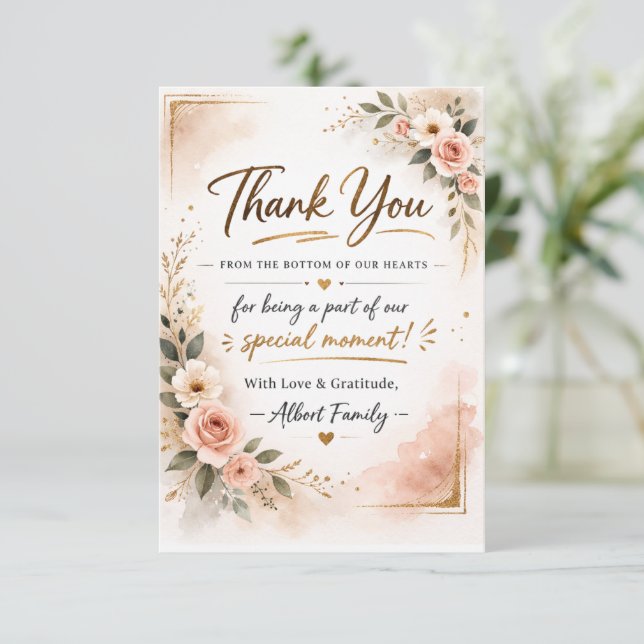 Elegant Minimal Abstract Greeting Card Template  (Standing Front)