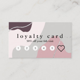 Elegant minimal abstract silver glitter loyalty card