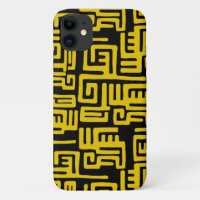 Elegant Minimal African Tribal Pattern Yellow Line