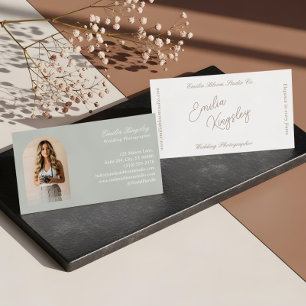 Elegant Minimal Arch Photo Wedding Photographer Business Card