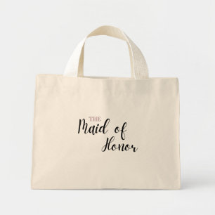 Elegant Minimal Art Mini Tote Bag - Maid of Honor
