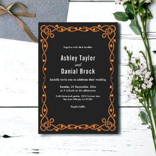 Elegant Minimal Black And White Chic Frame Wedding Invitation