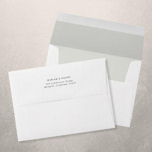 Elegant Minimal Black and White Wedding Invitation Envelope